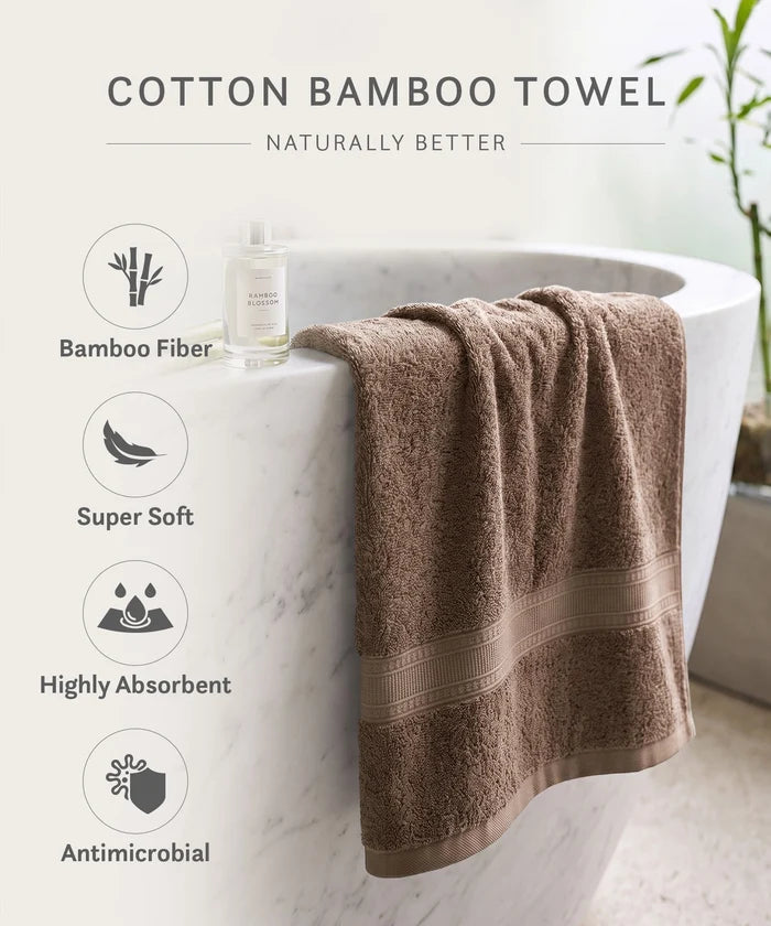 Cotton Bamboo 1 Pc Bath Towel, Rich Mahogany| 600 GSM