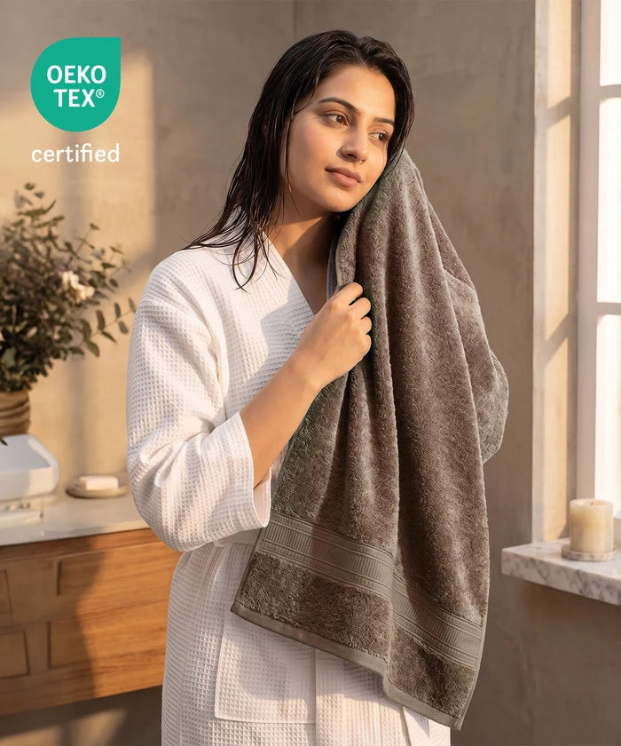 Cotton Bamboo 1 Pc Bath Towel, Rich Mahogany| 600 GSM