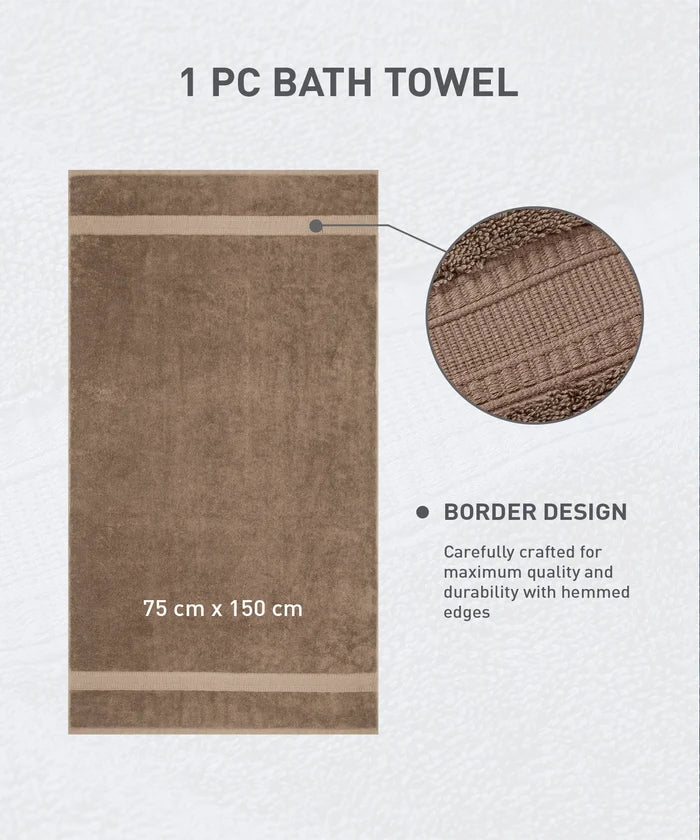 Cotton Bamboo 1 Pc Bath Towel, Rich Mahogany| 600 GSM