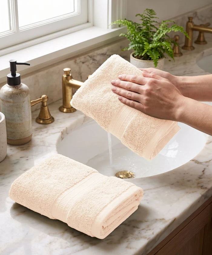 Cotton Bamboo 2 Pc Hand Towel, Buttercup | 600 GSM