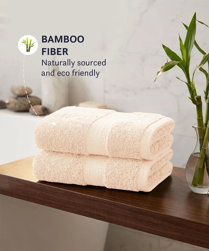 Cotton Bamboo 2 Pc Hand Towel, Buttercup | 600 GSM