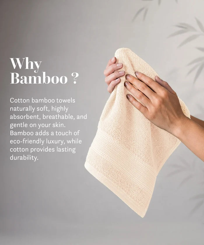 Cotton Bamboo 2 Pc Hand Towel, Buttercup | 600 GSM