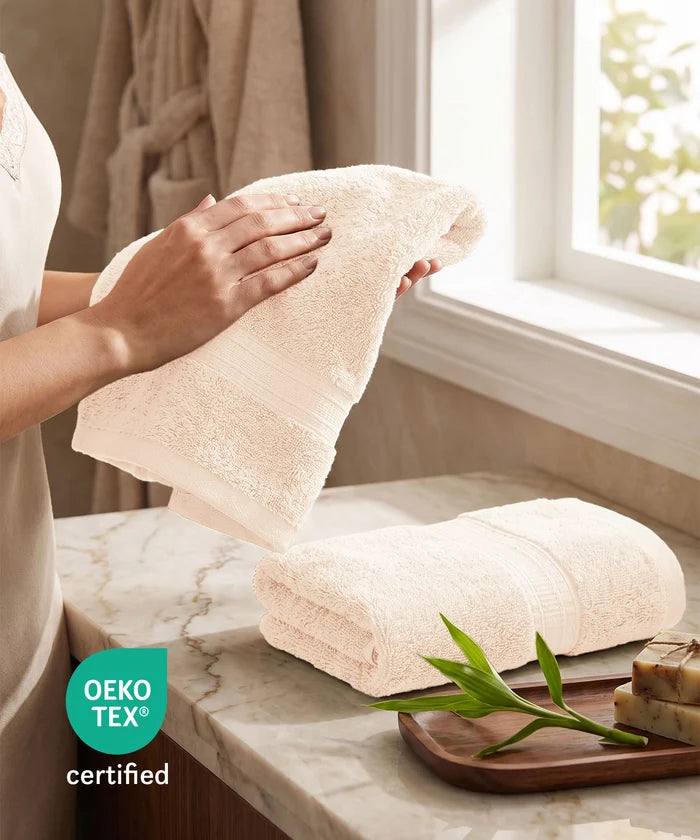 Cotton Bamboo 2 Pc Hand Towel, Buttercup | 600 GSM