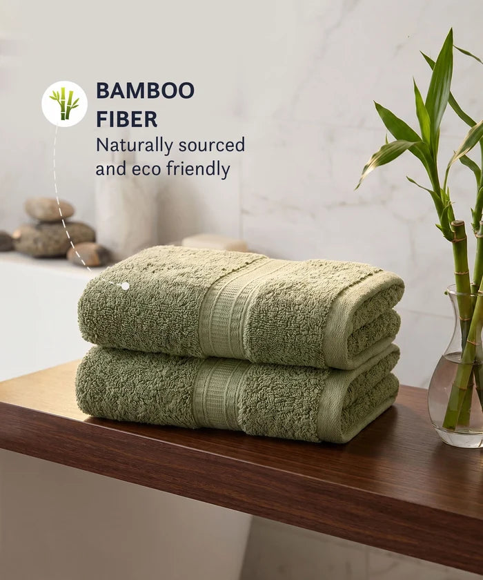 Cotton Bamboo 2 Pc Hand Towel, Hunter Green | 600 GSM