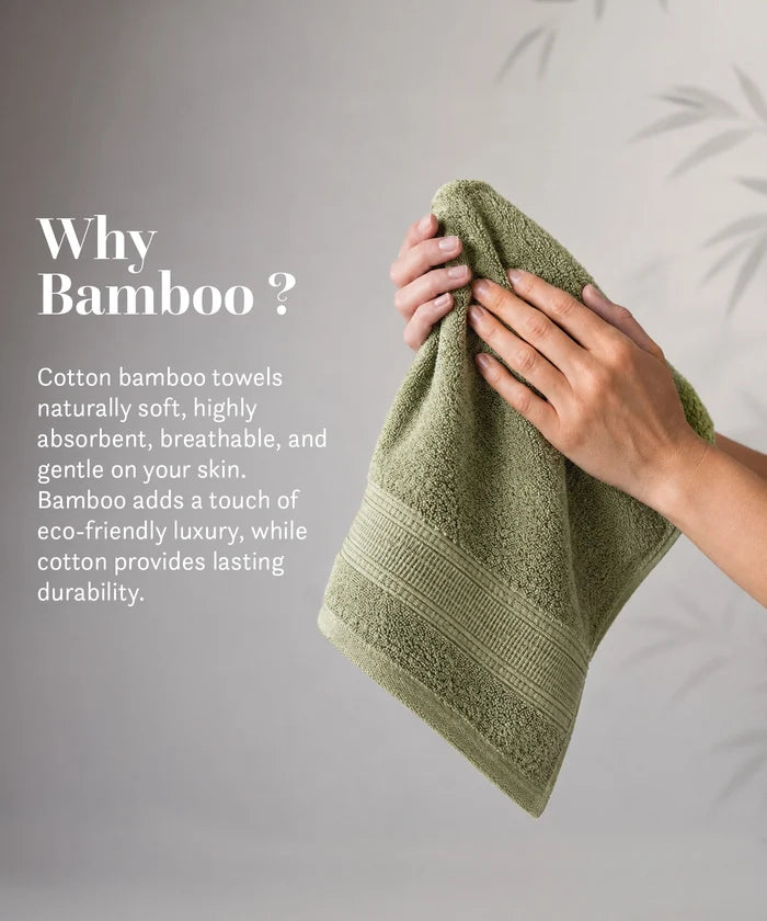 Cotton Bamboo 2 Pc Hand Towel, Hunter Green | 600 GSM