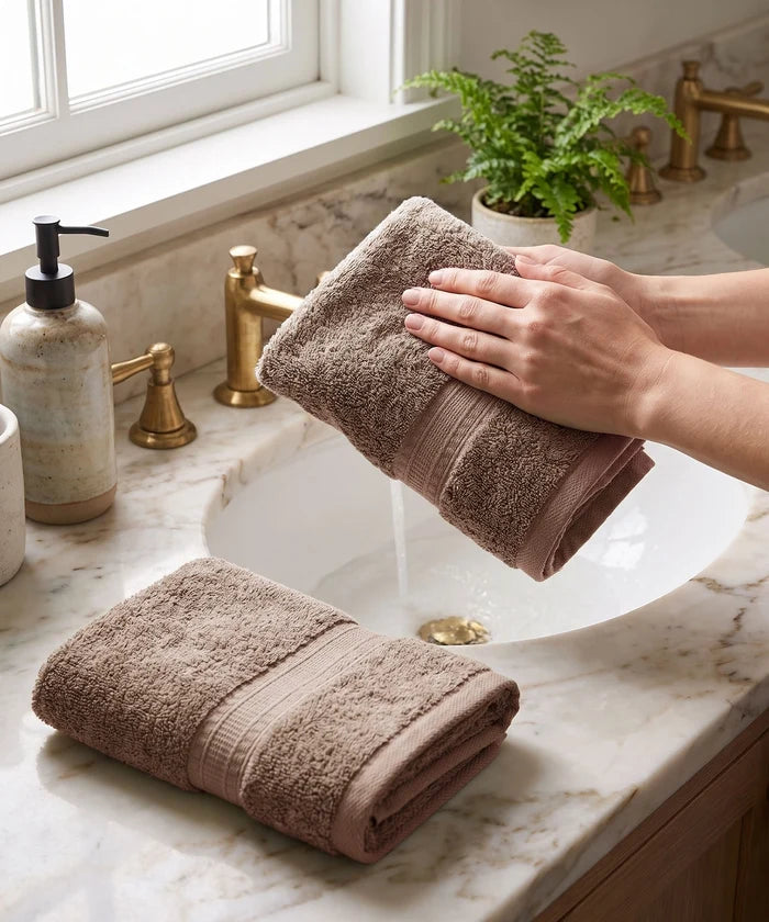 Cotton Bamboo 2 Pc Hand Towel, Rich Mahogany| 600 GSM
