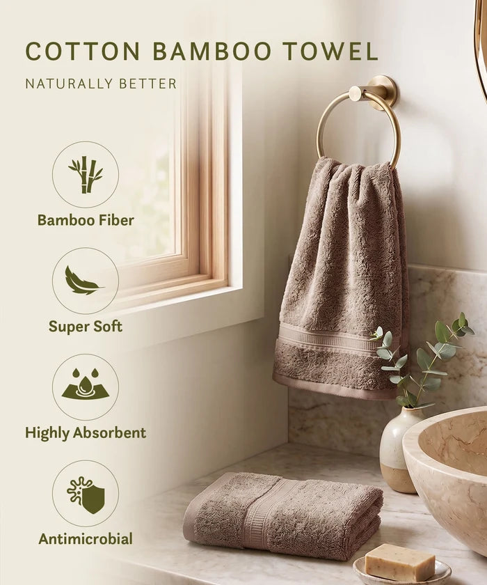 Cotton Bamboo 2 Pc Hand Towel, Rich Mahogany| 600 GSM