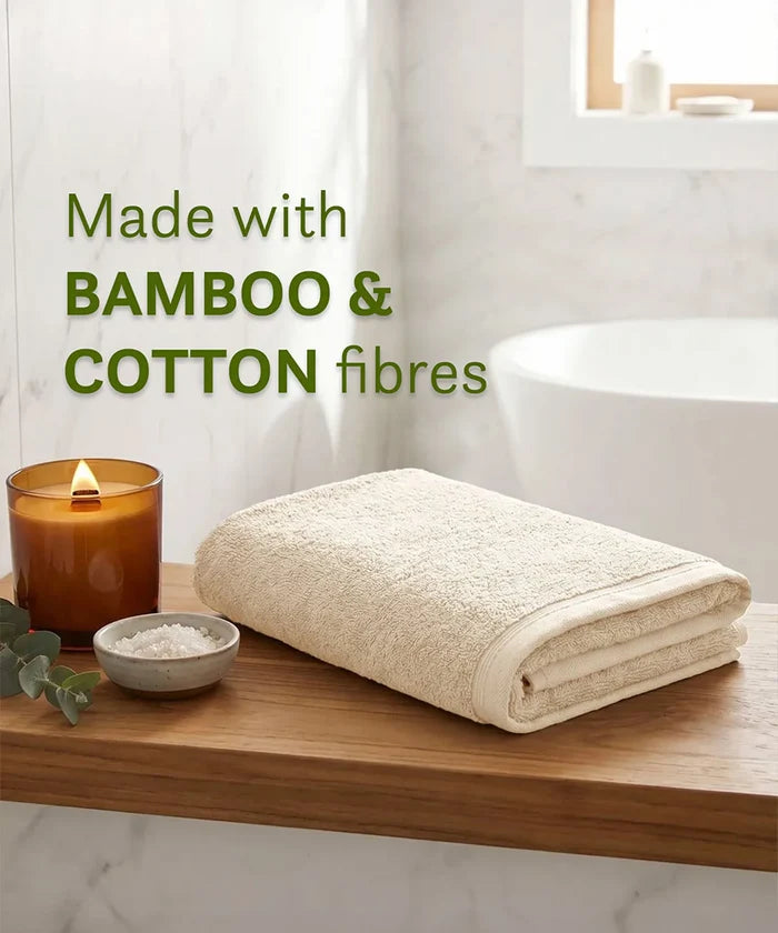 Cotton Bamboo Bath Towel, Beige| 450 GSM