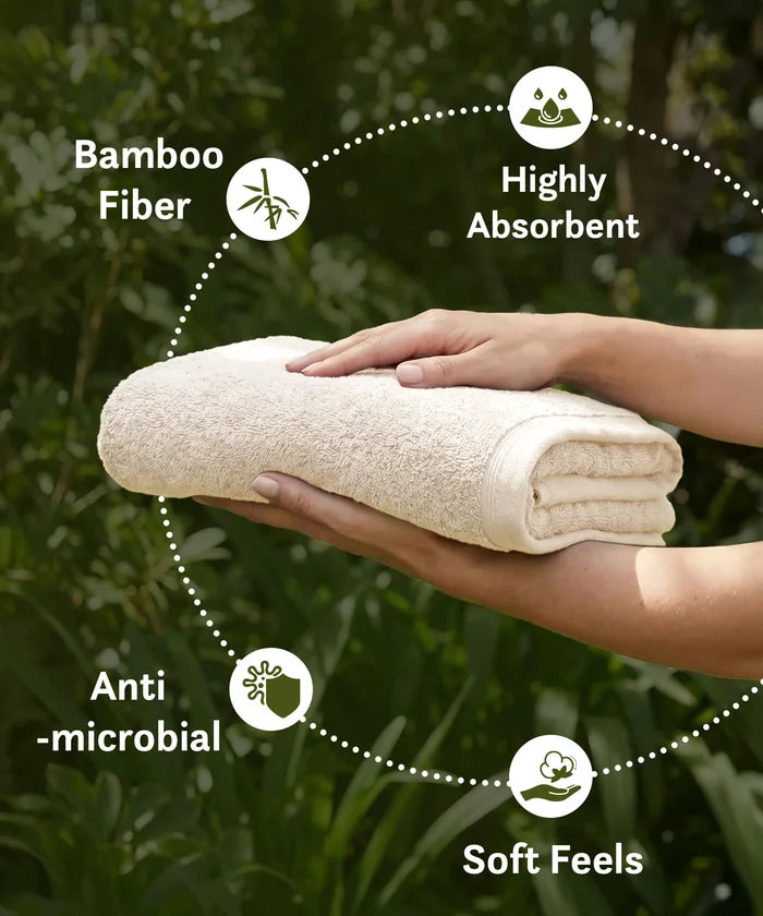 Cotton Bamboo Bath Towel, Beige| 450 GSM