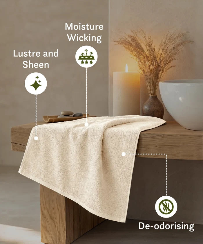 Cotton Bamboo Bath Towel, Beige| 450 GSM