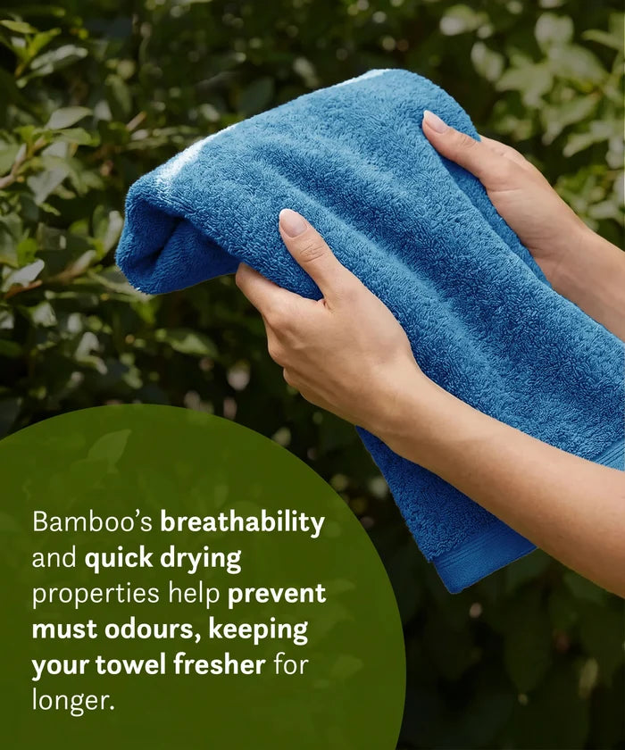 Cotton Bamboo Bath Towel, Blue| 450 GSM