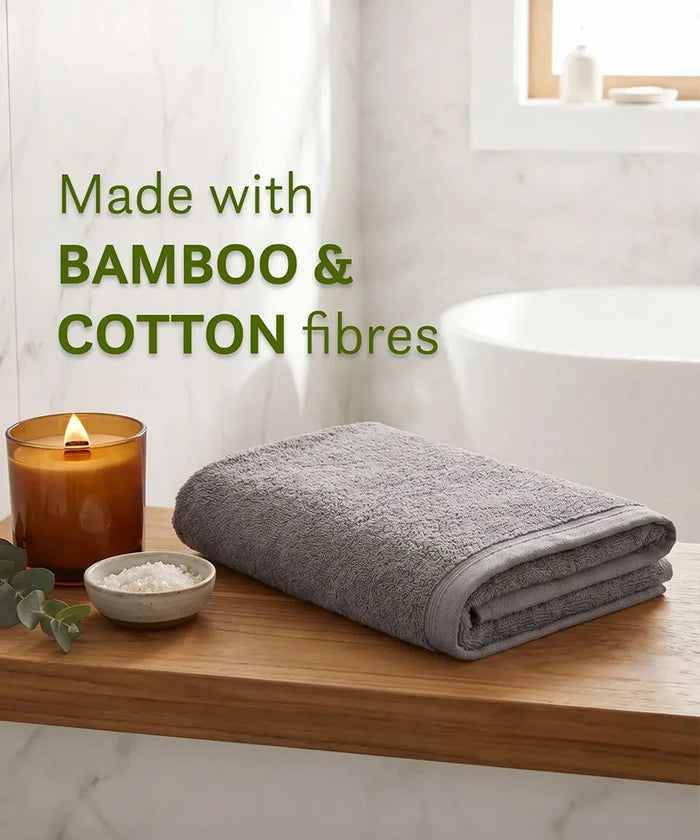 Cotton Bamboo Bath Towel, Charcoal| 450 GSM