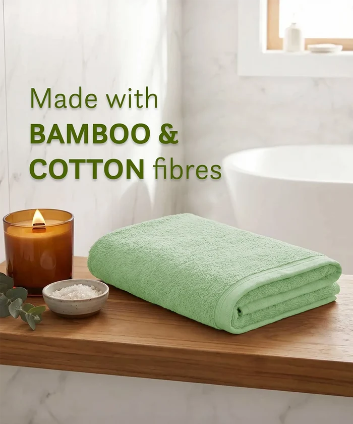Cotton Bamboo Bath Towel, Sage Green| 450 GSM
