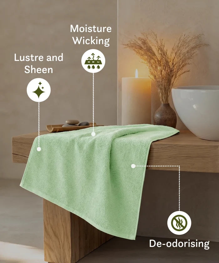 Cotton Bamboo Bath Towel, Sage Green| 450 GSM