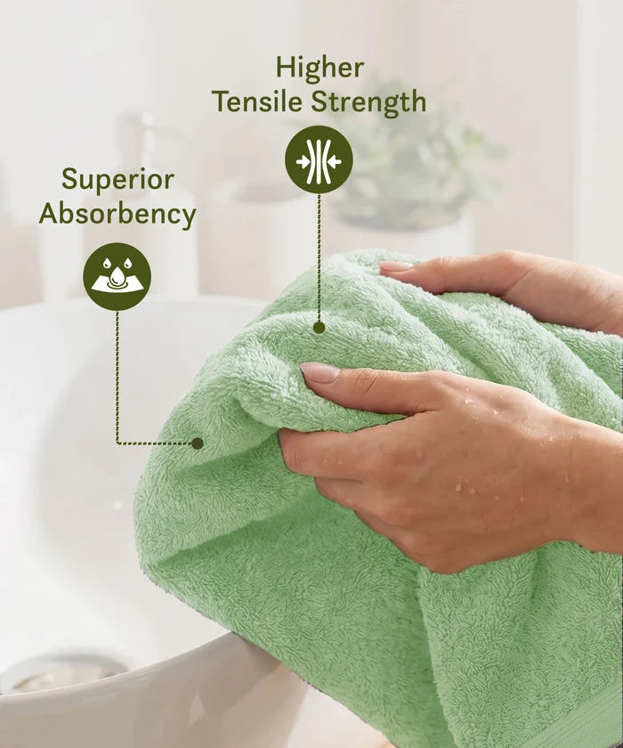 Cotton Bamboo Bath Towel, Sage Green| 450 GSM