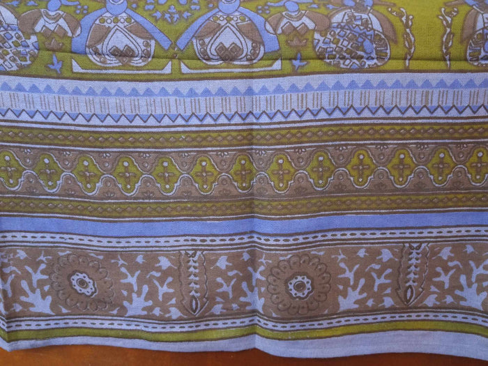 Cotton Kalamkari Tapestry Wall Hang Tablecloth Rectangle Green Blue Red - Sweet Us