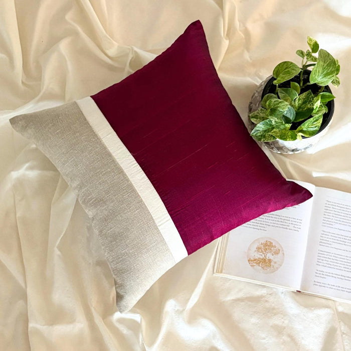 Cranberry Silkastic - Cranberry Silk & Linen Decorative Euro Sham