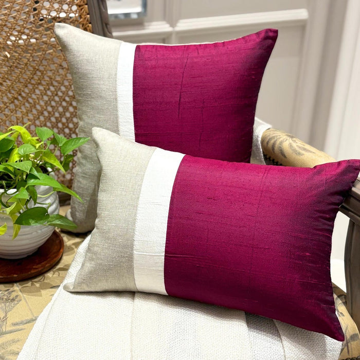 Cranberry Silkastic - Cranberry Silk & Linen Decorative Euro Sham