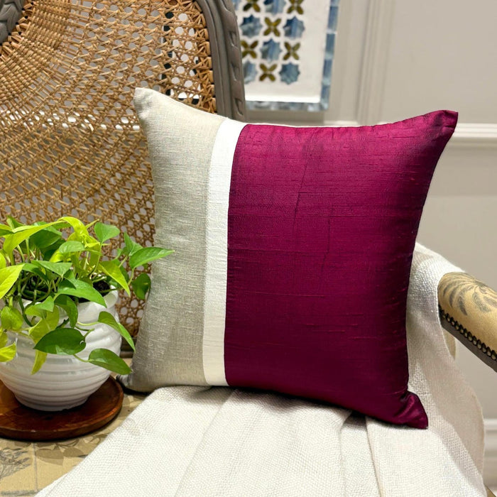 Cranberry Silkastic - Cranberry Silk & Linen Decorative Euro Sham