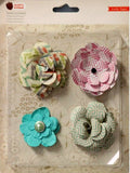 Crate Paper Acorn Avenue Pretty Party Flowers Dimensional Scrapbook Stickers - SCRAPBOOKFARE