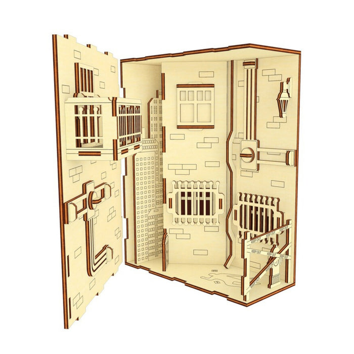 Crime Scene Book Nook - A Detailed Backstreet of a Big City with Traces of a Crime - Glowforge