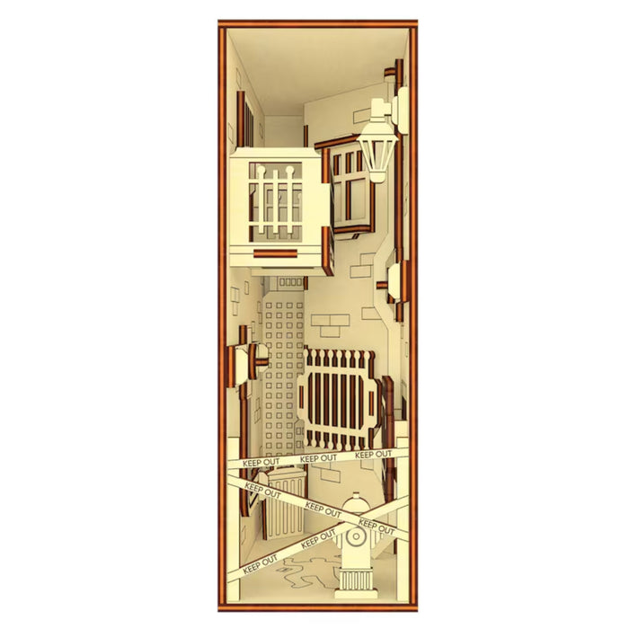 Crime Scene Book Nook - A Detailed Backstreet of a Big City with Traces of a Crime - Glowforge
