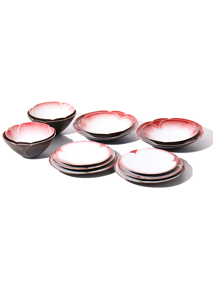 Crimson Petal Deep Plate, 8 inch