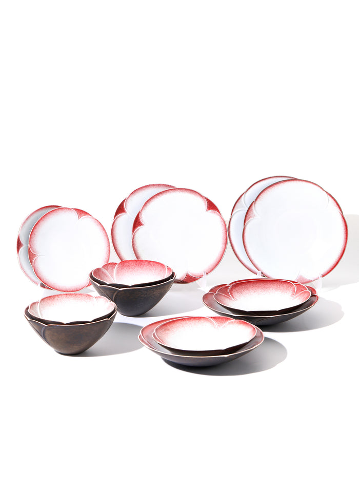 Crimson Petal Deep Plate, 8 inch