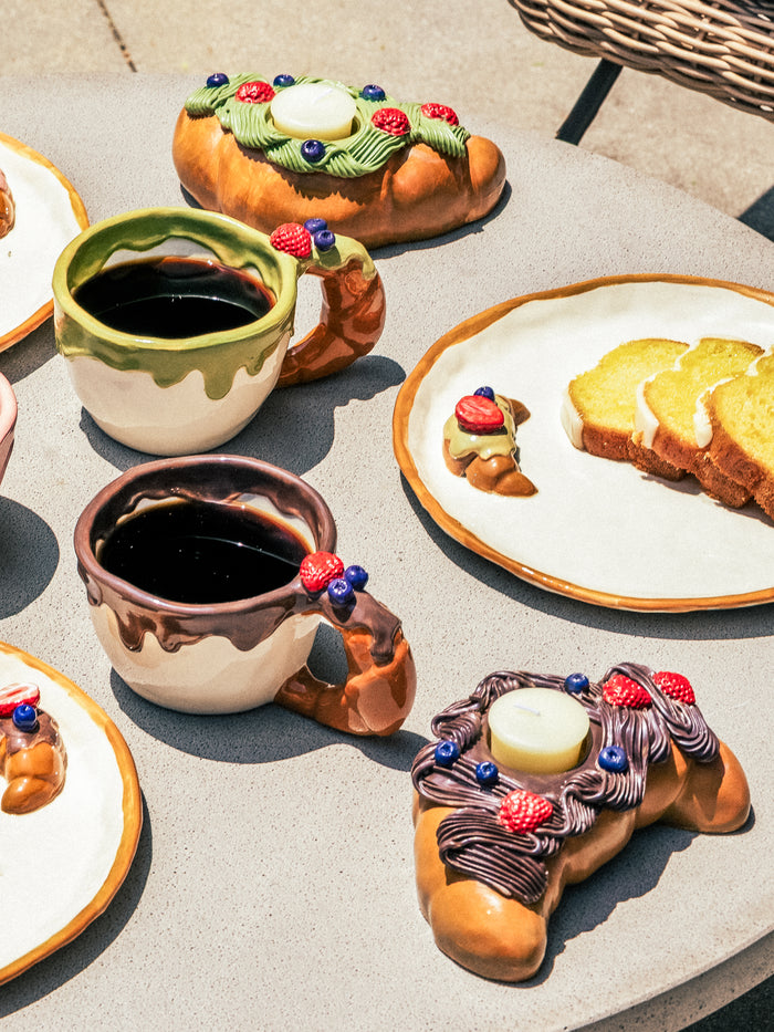 Croissant Candle Holder, Chocolate