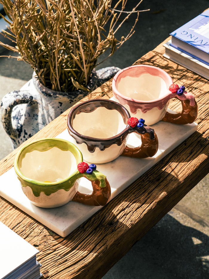Croissant Delight Ceramic Set of 3, Chocolate