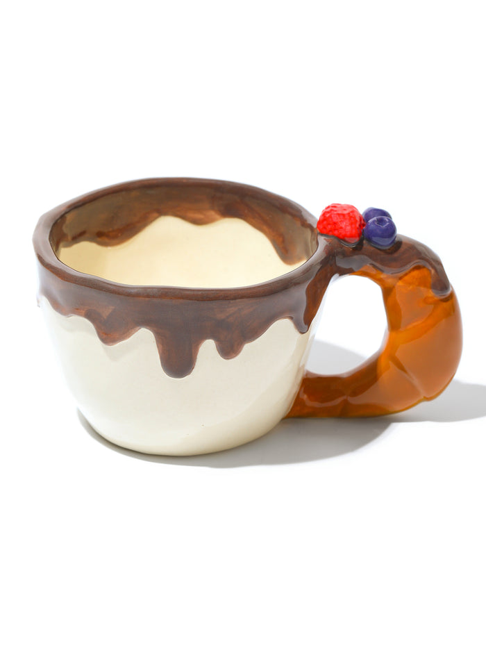 Croissant Delight Ceramic Set of 3, Chocolate