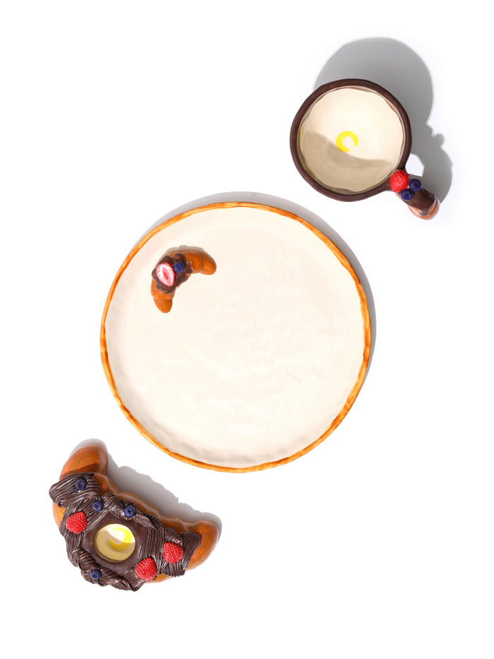 Croissant Plate, 10 Inch, Chocolate