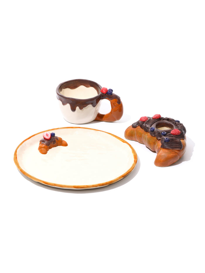 Croissant Plate, 10 Inch, Chocolate