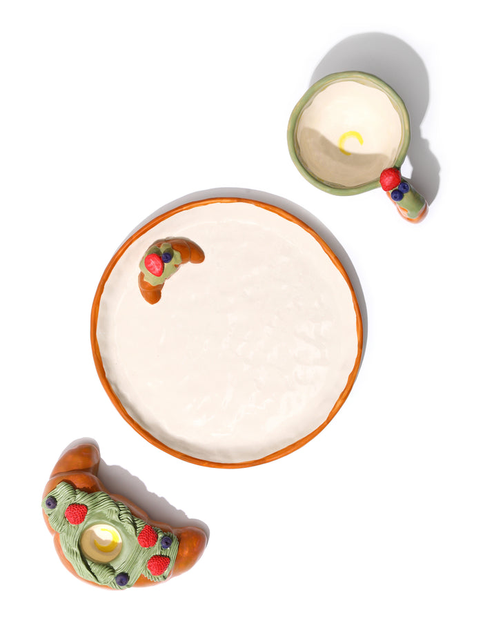 Croissant Delight Ceramic Set of 3, Matcha