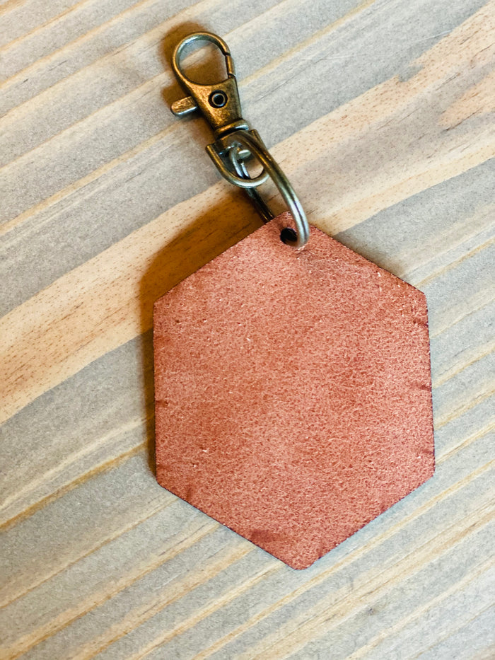 Custom Leather Keychain with Prosper, TX Design