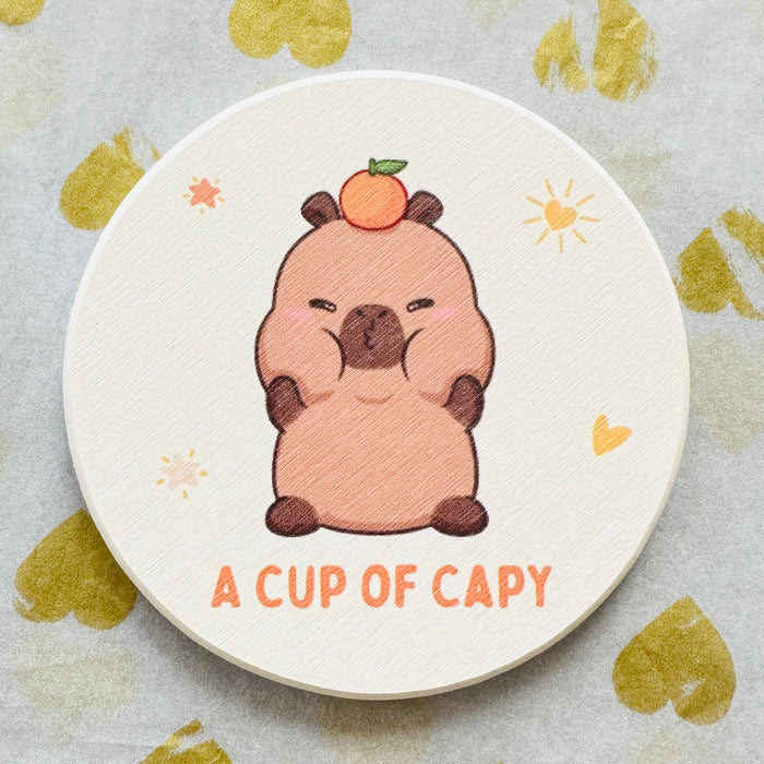 Cute Capybara Absorbent Drink Coaster for Desk Home Decor