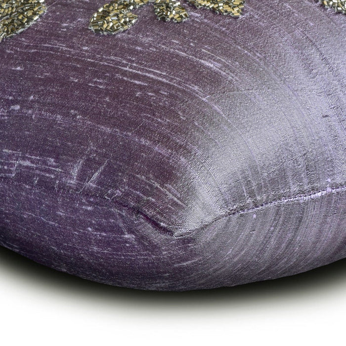 Damask Silk Purple Throw Pillow Cover