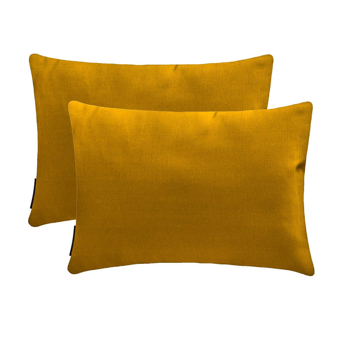 Dark Gold Slub Satin Lumbar Pillow Cover