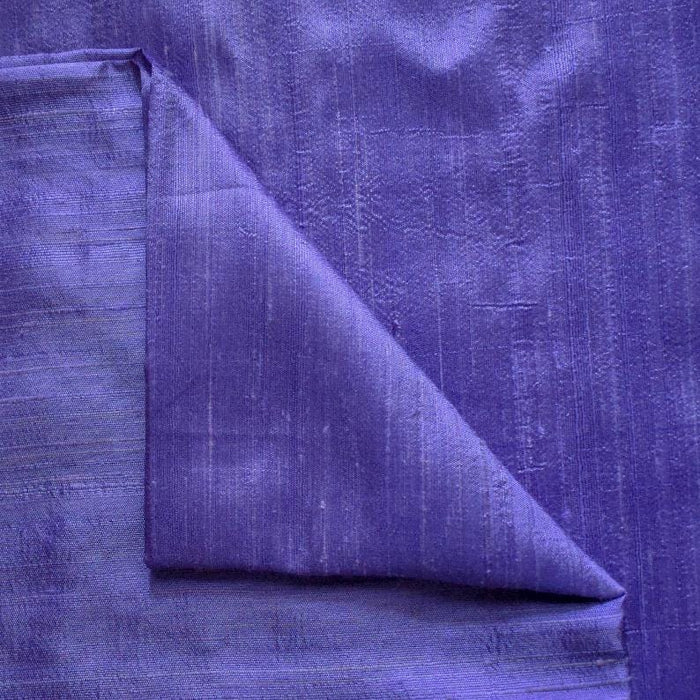 Dark Periwinkle Silk Dupioni Fabric by the Yard, Blue Silk Fabric