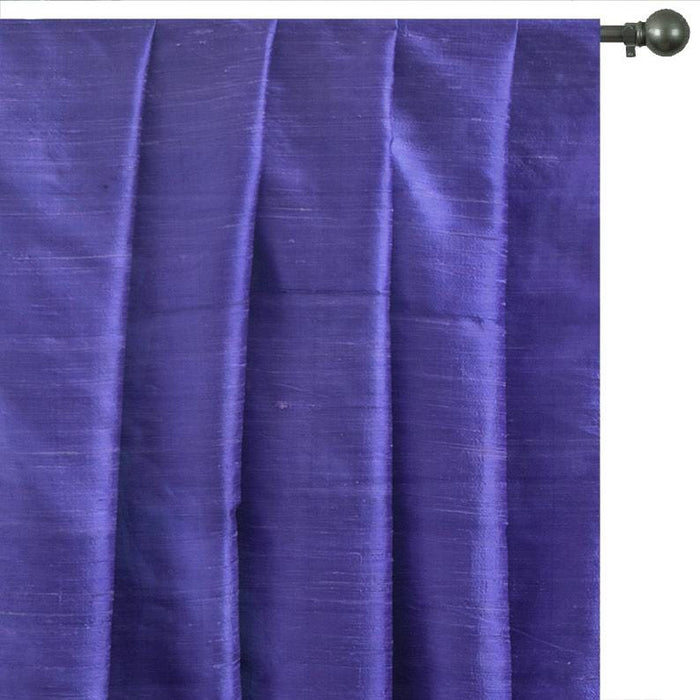 Dark Periwinkle Silk Dupioni Fabric by the Yard, Blue Silk Fabric