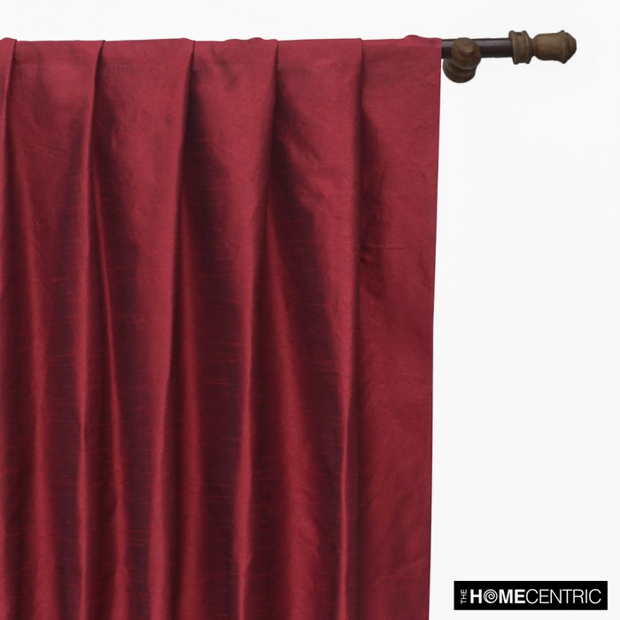 Deep Red Art Silk / Faux Silk Fabric By The Yard