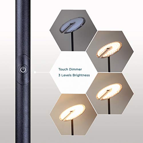 Dimmable LED Torchiere Floor Lamp 3-Level Adjustable - EK CHIC HOME