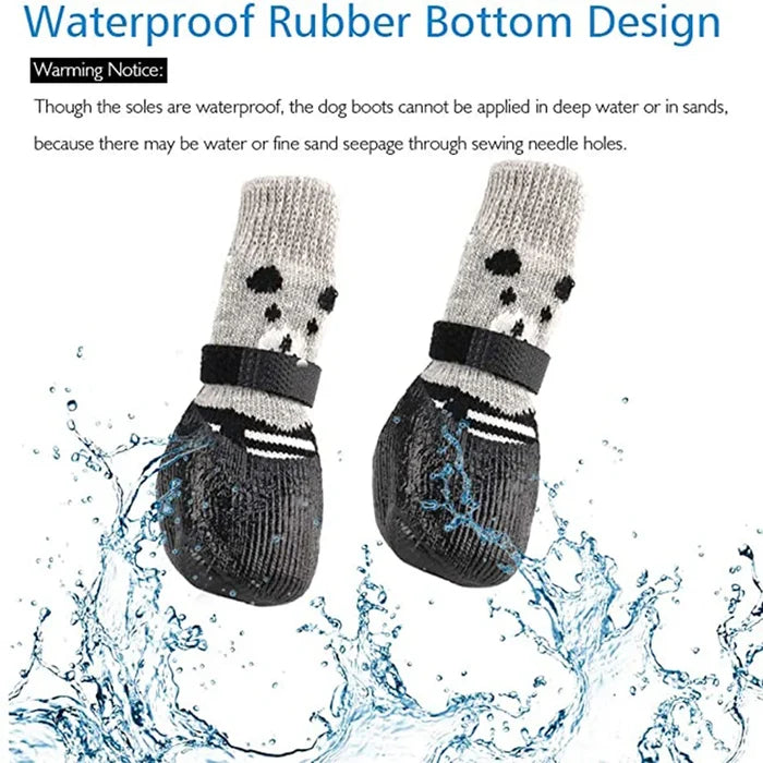 Dog Rain Boots Waterproof Anti-Slip Breathable Warm Dog Socks for All Seasons