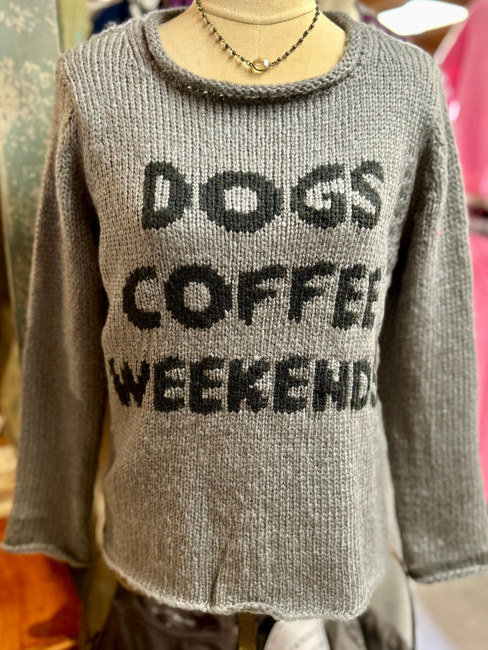 Dogs Coffee Weekend Crewneck