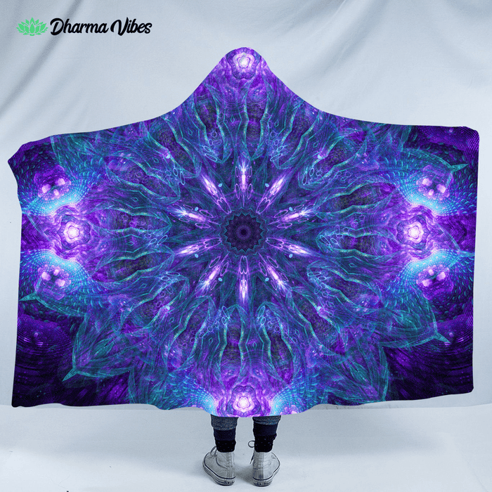 Electric Bloom by Cameron Gray Hooded Blanket