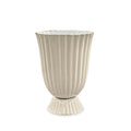 Beatriz Ball Encanto Vienna Large Vase — Cream-and-white fluted vase isolated on white