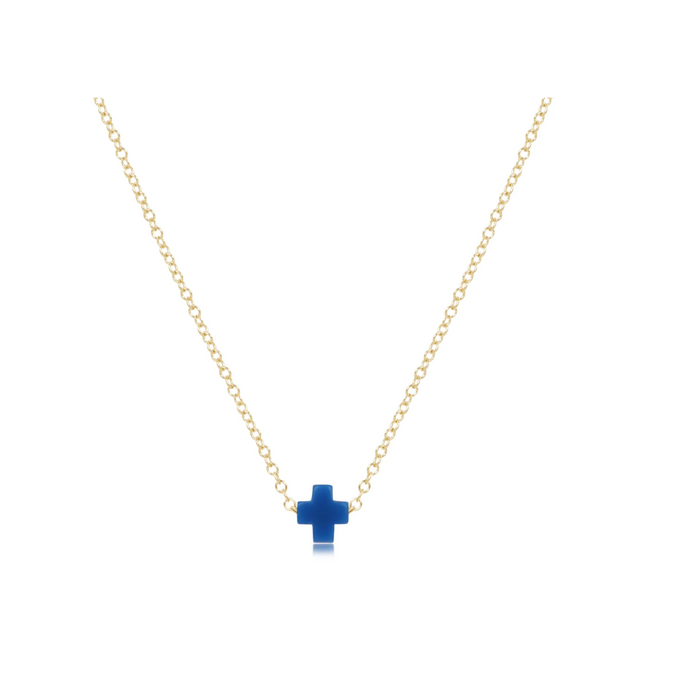 Enewton - Necklace Gold - Signature Cross Small - Cobalt - Findlay Rowe Designs