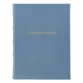 Entertaining Book in Slate Blue Pebble Leather — leather binding and cover design
