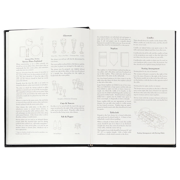 Entertaining Book in Slate Blue Pebble Leather — interior writing and record pages