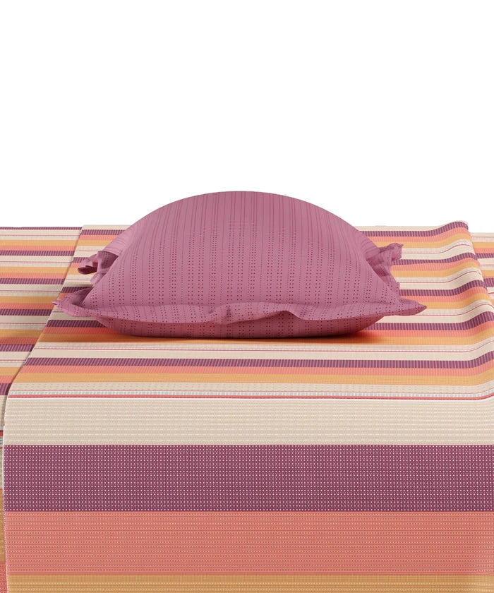Everyday Printed Double Bedsheet Set, Brooke Red | 120TC Cotton| 2 Pillow covers